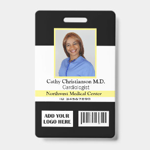 Nom du médecin Logo photo Code scanneur de badge
