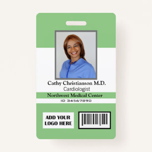 Nom du médecin Logo photo Code scanneur de badge