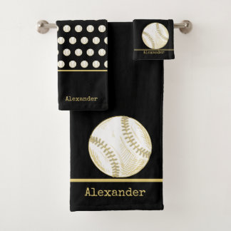 Nom du monogramme Baseball Gold Black