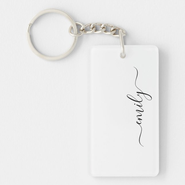 Nom du monogramme blanc noir moderne (Devant)