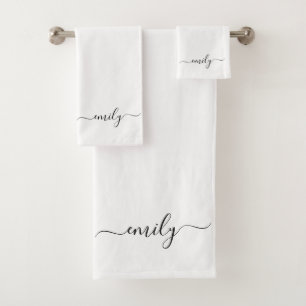 Nom du monogramme blanc noir moderne