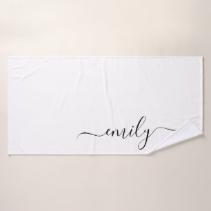 Nom du monogramme blanc noir moderne