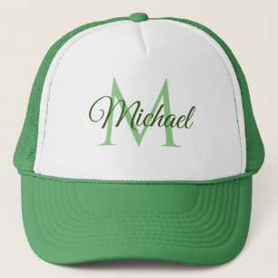 Nom du monogramme Casquette de baseball blanc et v