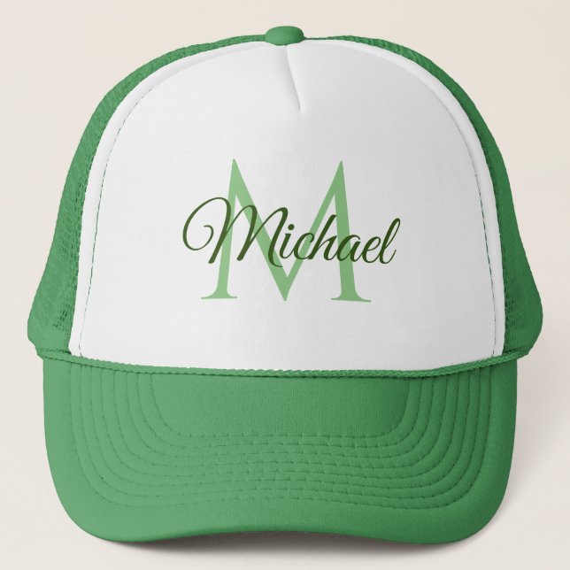 Nom du monogramme Casquette de baseball blanc et v (Devant)