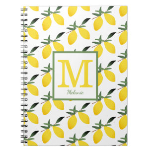 Nom du monogramme de citron mou Carnet