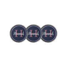 Nom du monogramme de script bleu et rose