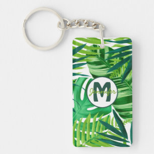 Nom du monogramme des Feuilles tropicaux verts
