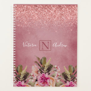 Nom du monogramme Élégant Floral Rustic Mariage