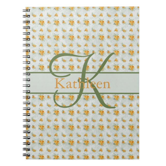 Nom du monogramme Journal floral jaune initial (Devant)