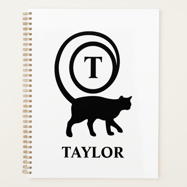Nom du monogramme Kitty initial Chat Lover Blanc N (Devant)