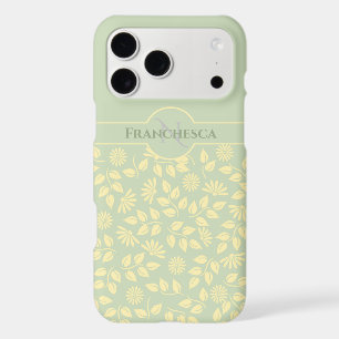 Nom du monogramme personnalisé Feuilles marguerite