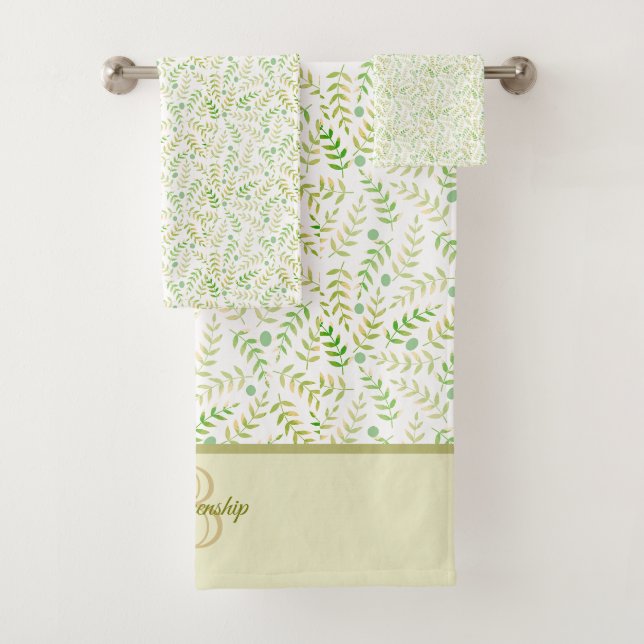 Nom du monogramme personnalisé Nature Fern Motif f (En situation)