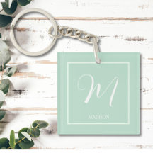 Nom du monogramme personnalisé vert Seafoam