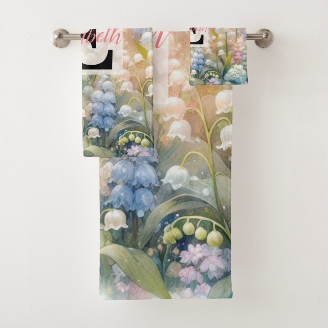 Nom du monogramme sur l'aquarelle Fleurs dans les  (En situation)