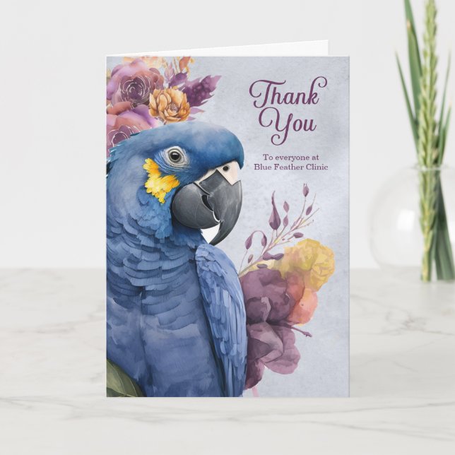 Nom du perroquet macaw Merci vétérinaire (Devant)