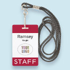 Nom du personnel Badge avec Lanyard Custom Logo Ro