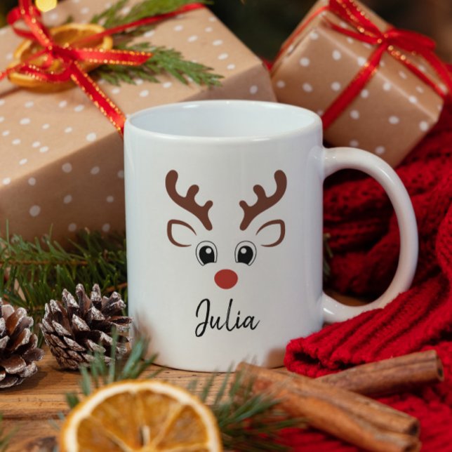 Nom du renne mignon Mug de Noël (Créateur téléchargé)