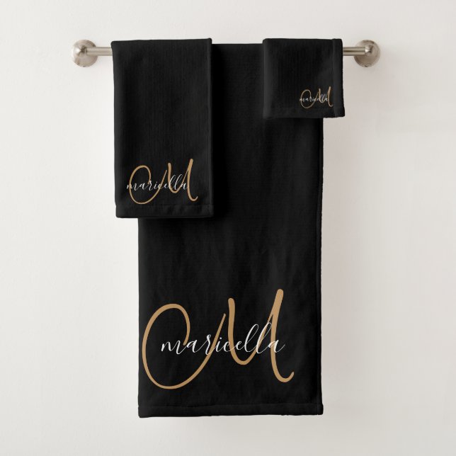 Nom du script de monogramme or mou Noir (En situation)