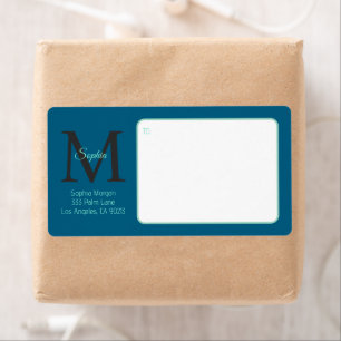 Nom du script Grand Monogramme, Livraison Turquois