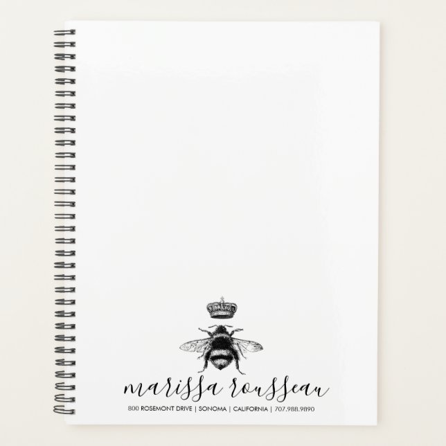 Nom du script manuscrit du logo Queen Bee (Devant)