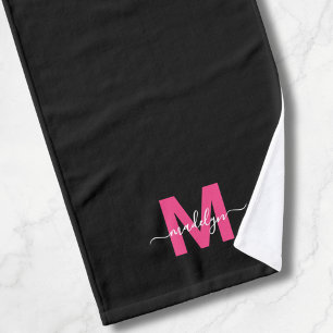 Nom du script rose chaud noir Monogramme
