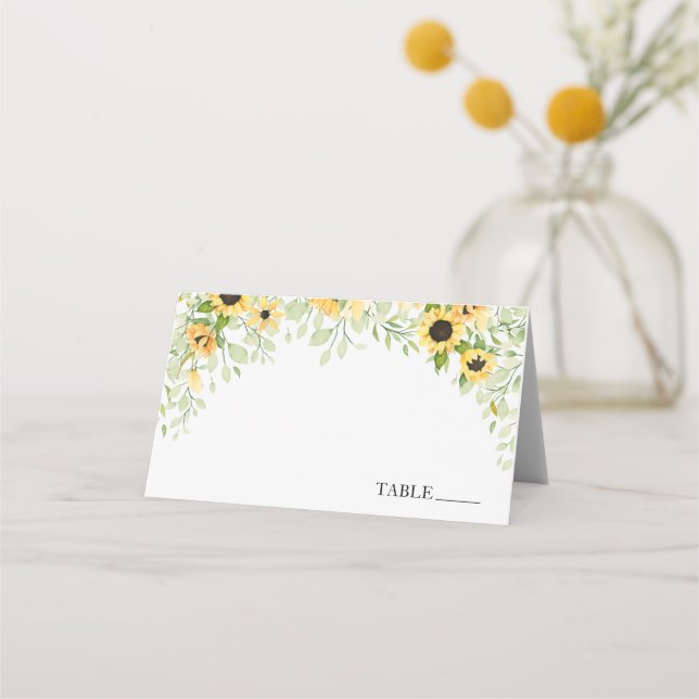 Nom du tournesol Cartes de place (Devant)