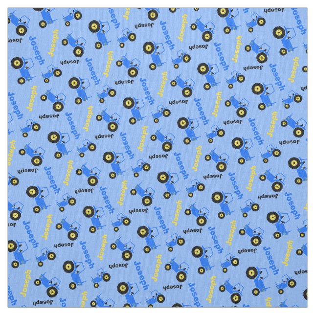Nom du tracteur agricole personnalisé tissu bleu j (Échantillon)
