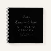 Nom élégant Black In Love Mémoire Livre d'invité