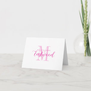 Nom élégant en écriture rose chaud Monogramme plié