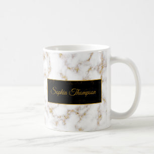 Nom élégant moderne de marbre d'or blanc - tasse