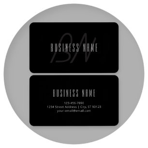 Nom élégant moderne & monogramme   Gris foncé & No