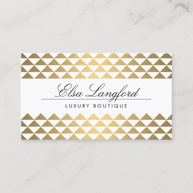 Nom élégant sur Gold Prism Motif Carte de visite (Devant)