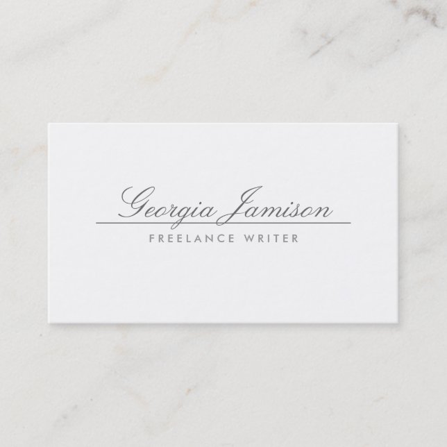 NOM ÉLÉGANT sur le Carte de visite WHITE Designer (Devant)