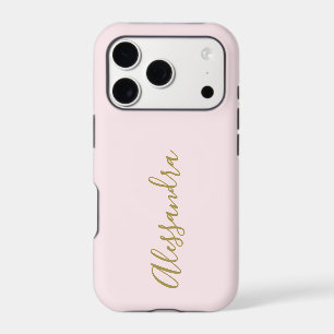 Nom en écriture monogramme Pastel Rose Or Minimali
