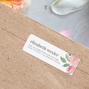 Nom en minuscules gras Aquarelle Rose et Parties s