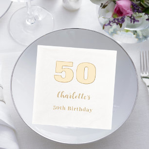Nom en or blanc élégant anniversaire