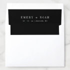Nom Enveloppe Liner Moderne Sleek Noir Blanc