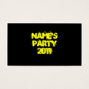 Nom et année personnalisés. Party. Jaune et Noir