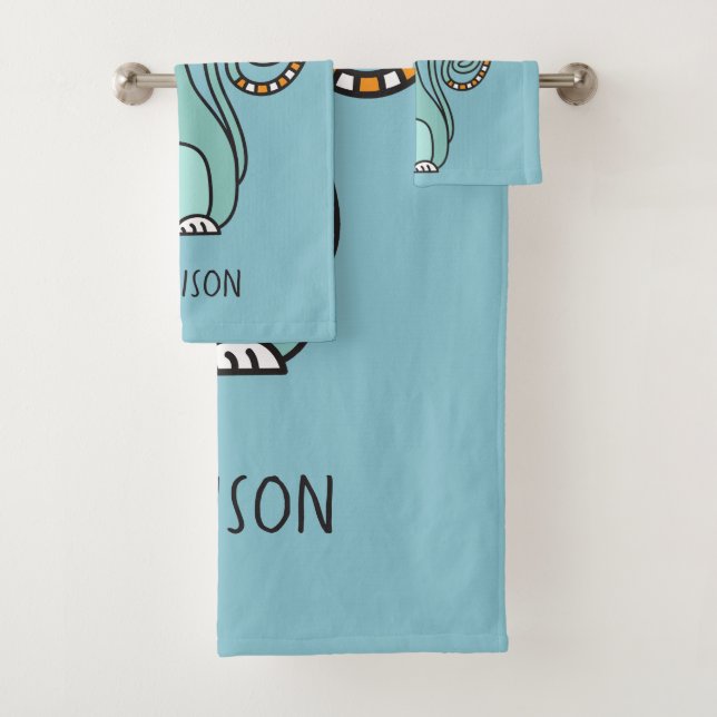 Nom et couleur personnalisés Ensemble de serviette (En situation)