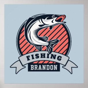 Nom et couleur personnalisés Poster Fisher