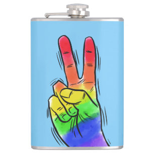 Nom et couleur personnalisés Rainbow Peace flacon