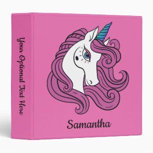 Nom et couleur personnalisés Unicorn classeur