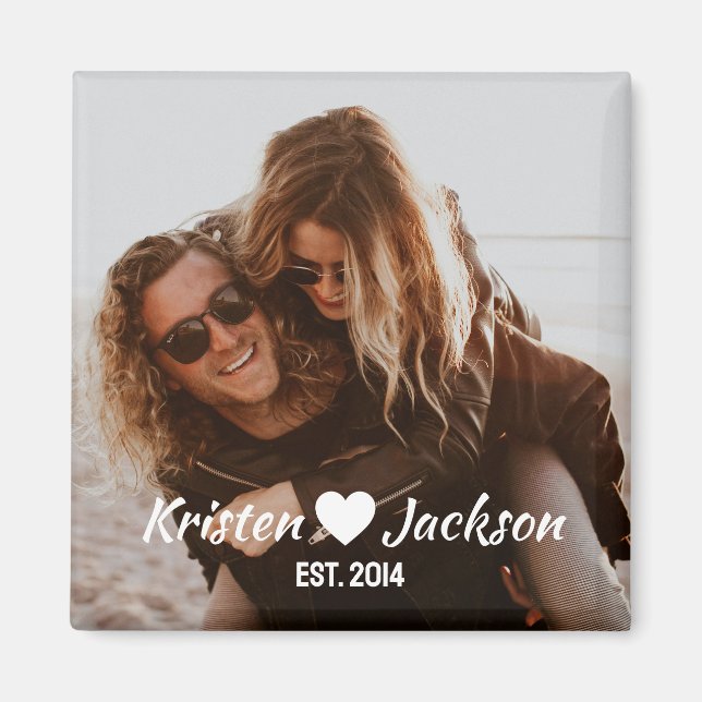 Nom et date personnalisés Magnet simple (Devant)