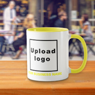 Nom et logo de l'entreprise sur la Mug Combo Jaune