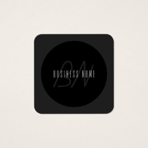 Nom et monogramme élégants modernes Gris foncé e