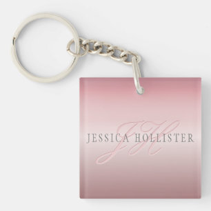 Nom et monogramme Soft FAUX Rose Gold Blush