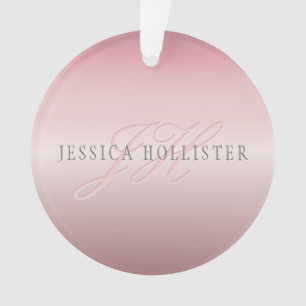 Nom et monogramme   Soft FAUX Rose Gold Blush