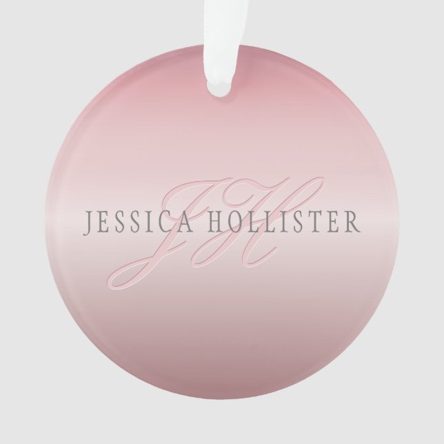 Nom et monogramme | Soft FAUX Rose Gold Blush (devant)