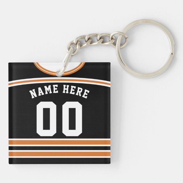 Nom et numéro Hockey Jersey Keyring, Lacrosse (Dos)