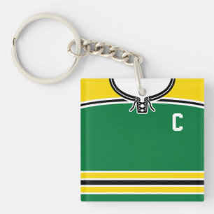 Nom et numéro Jaune et Jersey de hockey vert